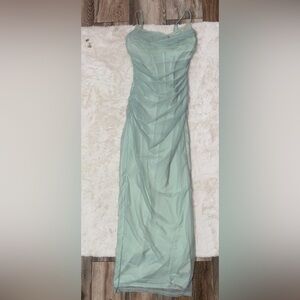 Light Green Strapless Maxi Dress